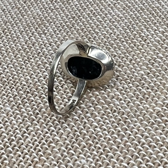 RARE 1923 ART DECO ERA BLACK ONYX RING 14K WHITE GOLD 100 years old - Picture 9 of 16